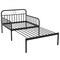 Twin Size Extendable Metal Daybed with Guardrails and Armrests